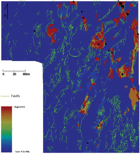 Figure 13. Prediction of the Carlin-type gold deposit Nevada