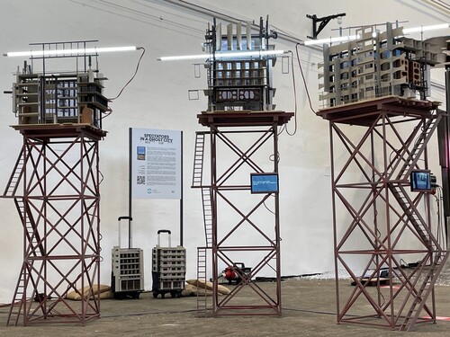 Figure 1. ‘Spectators in a Ghost City’, Cyprus National Exhibition in PQ23. Photo by Melita Couta.