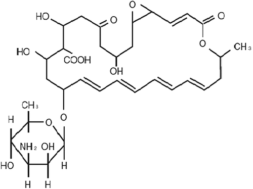 Figure 1. Structural formula for the cyclic annular molecule of natamycin.