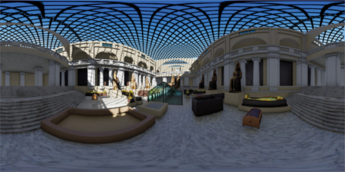 Figure 14. The light Dynamic parametric roof rendered panorama (developed by the author, 2023).