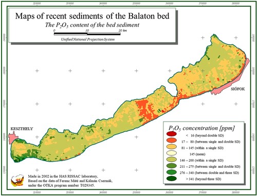 Figure 1. The previous phosphorus map was produced in the GIS laboratory of the Hungarian Academy of Sciences. (CitationCsermák & Máté, Citation2004).