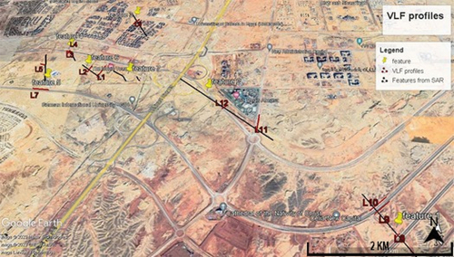 Figure 14. Location map showing the 12 VLF profiles at the study area.