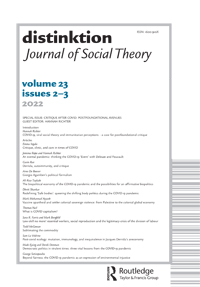 Cover image for Distinktion: Journal of Social Theory, Volume 23, Issue 2-3, 2022