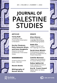 Cover image for Journal of Palestine Studies, Volume 51, Issue 1, 2022