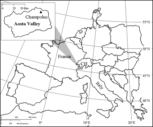 Figure 1 Location of the study area. CH  =  Switzerland.