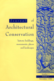 Cover image for Journal of Architectural Conservation, Volume 4, Issue 3, 1998