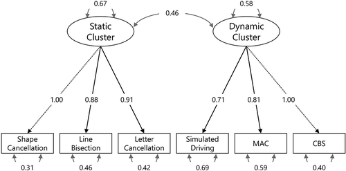 Figure 2. A graphical representation of the static-dynamic factor model, supporting our proposed distinction between static and dynamic cluster of tests.