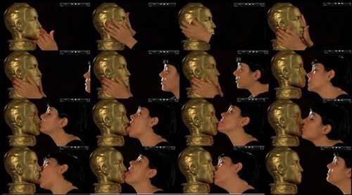 Figure 1 Sequence of Deborah Castillo’s Emancipatory Kiss (Citation2013b). Courtesy of Deborah Castillo.