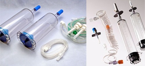 Figure 1 Typical syringe and tubing set for CT/MRI contrast media injection.