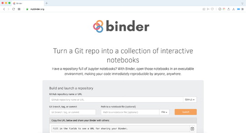 Fig. 5 After putting the Jupyter notebooks on GitHub, setting them up with Binder can be accomplished in a few small steps.