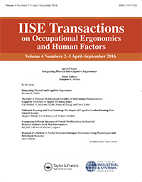 Cover image for IISE Transactions on Occupational Ergonomics and Human Factors, Volume 4, Issue 4, 2016