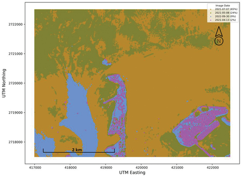 Figure 3. Contribution of individual images to the composite image.