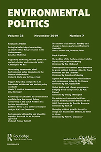 Cover image for Environmental Politics, Volume 28, Issue 7, 2019