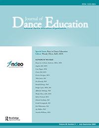Cover image for Journal of Dance Education, Volume 20, Issue 3, 2020