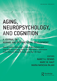 Cover image for Aging, Neuropsychology, and Cognition, Volume 30, Issue 6, 2023