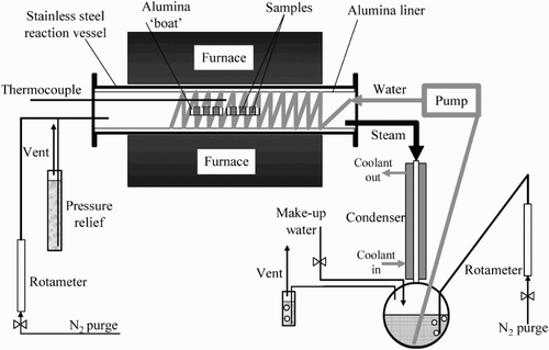 3 Schematic diagram of the steam oxidation tests facility