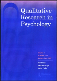 Cover image for Qualitative Research in Psychology, Volume 14, Issue 3, 2017