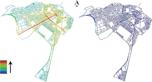 Figure 7. Integration (Rn) and choice (Rn) maps in 2013 *with high n values.