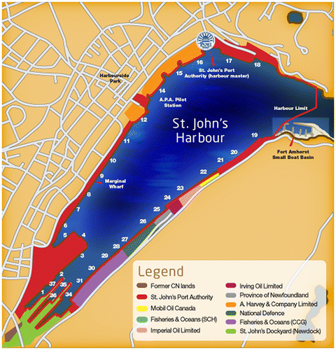 Map 1. The St. John’s Harbour and Pier System (courtesy of the St. John’s Port Authority).