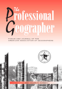 Cover image for The Professional Geographer, Volume 74, Issue 4, 2022