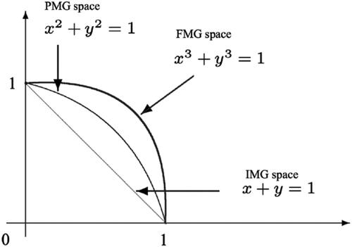 Figure A1. Comparison of FMGs, PMGs and IMGs space.