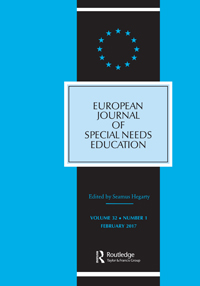 Cover image for European Journal of Special Needs Education, Volume 32, Issue 1, 2017