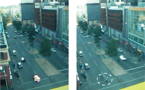 Figure 11. Two sample output frames from the moving camera scenario. Source: Photograph by the author.
