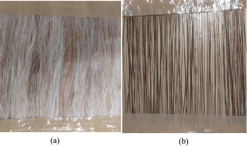 Figure 1. Unidirectional hemp and palmyra fibers.