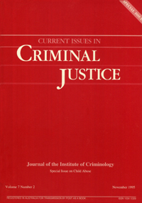 Cover image for Current Issues in Criminal Justice, Volume 7, Issue 2, 1995