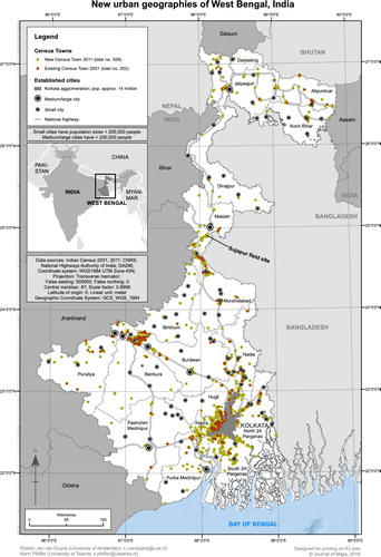 Figure 2. Main Map, new urban geographies of West Bengal, East India.