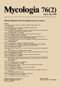 Cover image for Mycologia, Volume 76, Issue 2, 1984