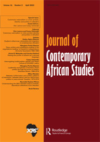 Cover image for Journal of Contemporary African Studies, Volume 41, Issue 2, 2023