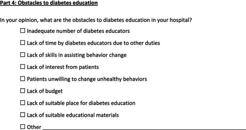 Figure S1 Survey of characteristics and obstacles of diabetes education in Thailand.