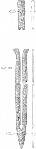 Figure 7. Composite flint sword from Åtte in southern Jutland. After Aner and Kersten (Citation1986).