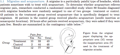 Figure 1. A conventional textbook problem that uses a cross-tabulation of data rather than a tidy data table.