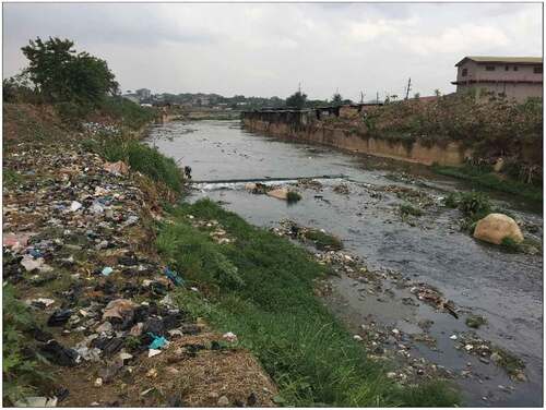 Figure 6. Residential and infrastructure development and water resource pollution in the City of Kumasi.