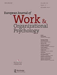 Cover image for European Journal of Work and Organizational Psychology, Volume 26, Issue 5, 2017