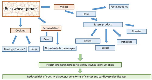 Figure 1. Buckwheat-based foods and associated health effects.