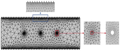 Figure 2. Computational mesh of the Rod-curtain type electrostatic precipitator.