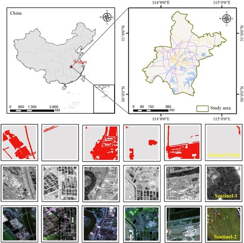 Figure 1. The geographical location of the study area and some sample data from the dataset used in this study.