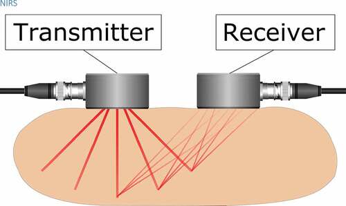 Figure 7. A near-infrared light source transmits light into the target tissue and an optical receiver detects the light reflected from the tissue. Tissue temperature can be estimated based on the temperature-dependence of the water absorption spectrum