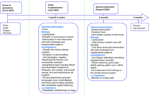 Figure 2. Timeline of patient evolution.