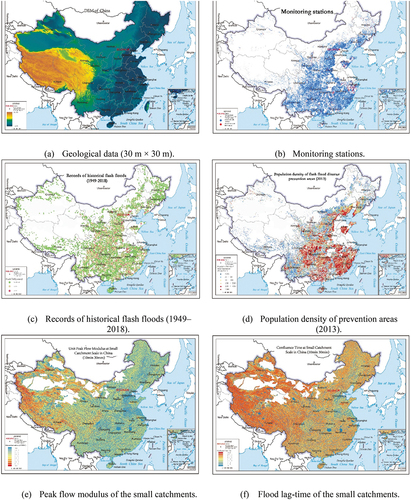 Figure 3. Distribution maps of the extracted principal components of the flash flood risk analysis.