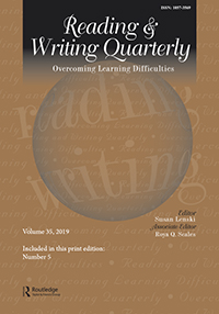 Cover image for Reading & Writing Quarterly, Volume 35, Issue 5, 2019