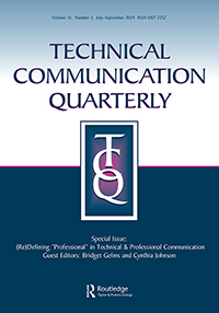 Cover image for Technical Communication Quarterly, Volume 33, Issue 3, 2024