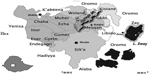 Figure 1. An administrative map of Gurage Zone: source, GIS, 2022.