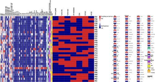 Figure 1 An overview of the distribution of all cytokines, lymphocytes and other clinicopathological variables in LAPC patients after IRE.