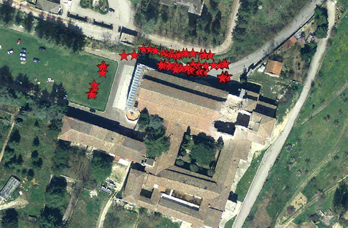 Figure 8. Collemaggio Basilica: waypoints distribution.