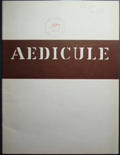 Figure 7. Aedicule issue 2, 1961. State Library of Western Australia.