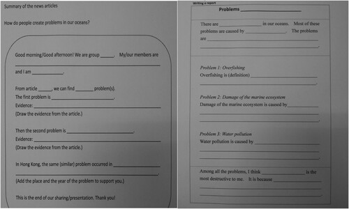 Figure 3. Templates for oral presentation and information report.